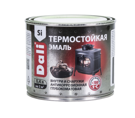Эмаль Dali термостойкая черная 0,4 л матовая